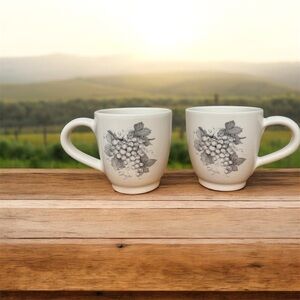 Vintage Ceramica Coure “Grape” Coffee Mugs – Set of 2 – Made in Italy